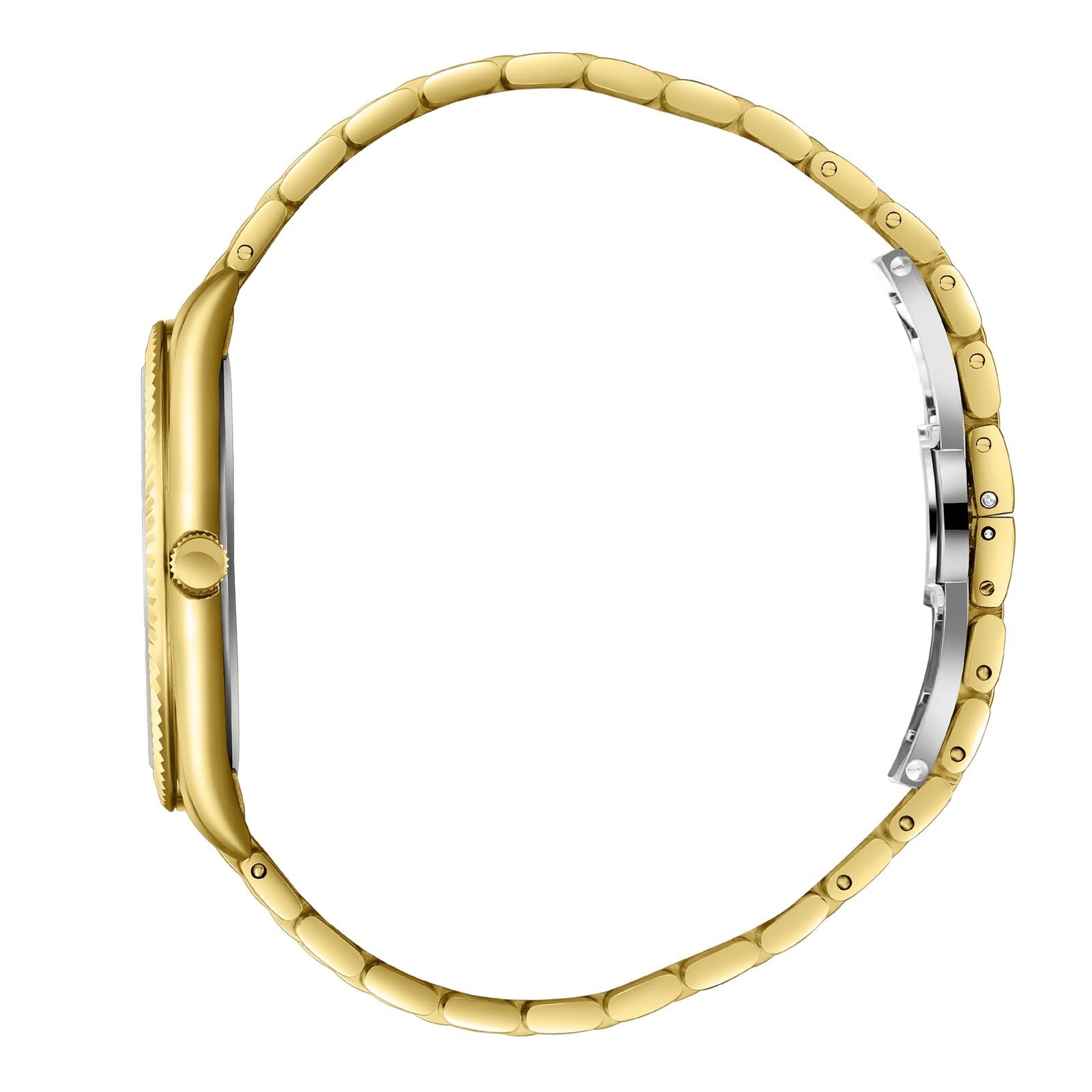 Beverly Hills Polo Club Men's Slim Analog Watch, Two Tone Dial  With Golden Stainless Steel Band, BP3830X.160