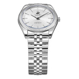 Beverly Hills Polo Club Men's Slim Analog Watch, Silver Dial  With Silver Stainless Steel Band, BP3830X.330