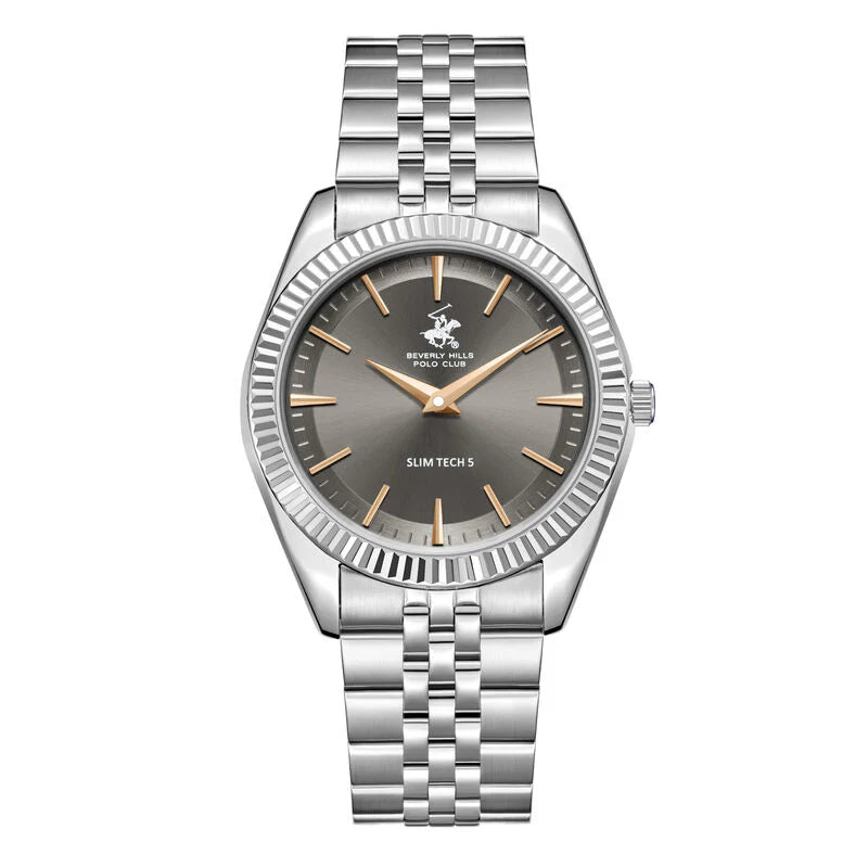 Beverly Hills Polo Club, Men's, Analog Watch, Silver Dial, with Stainless Steel Band, BH-BP3830X.350