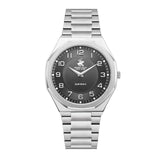 Beverly Hills Polo Club Men's Analog Watch, Gun Dial  With Silver Stainless Steel Band, BP3832X.350