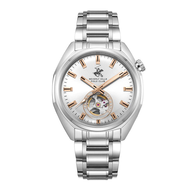 Beverly Hills Polo Club, Men's, Analog Watch, Silver Dial, with Stainless Steel Band, BH-BP3834X.360