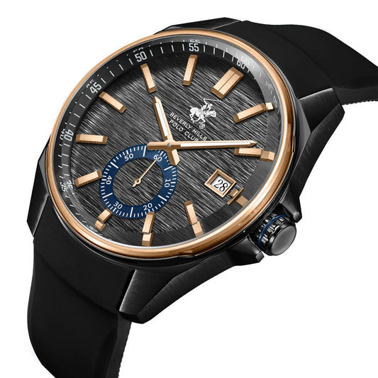 Beverly Hills Polo Club, Men's, Analog Watch, Black Dial, with Silicone Band, BH-BP3837X.651