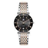 Beverly Hills Polo Club Women's Analog Watch, Gun Dial  With Two Tone Stainless Steel Band, BP3839C.560