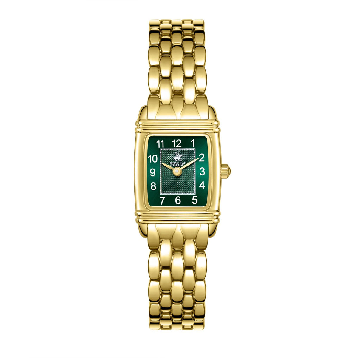 Beverly Hills Polo Club Women's Analog Watch, Green Dial  With Golden Stainless Steel Band, BP3840C.170