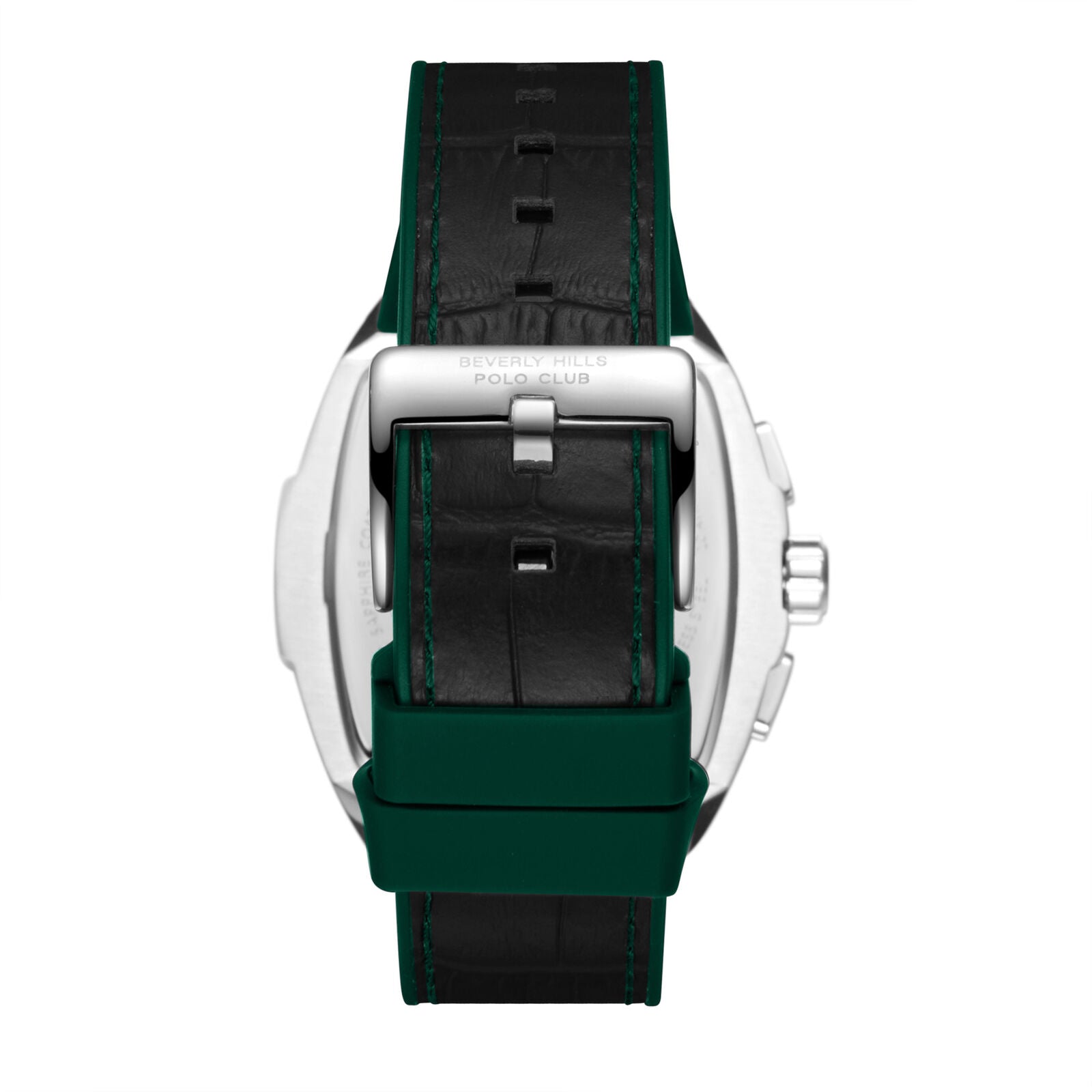 Beverly Hills Polo Club Men's Analog Watch, Green Dial Multi-Function With Black Leather Strap, BP3841X.371