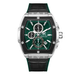 Beverly Hills Polo Club Men's Analog Watch, Green Dial Multi-Function With Black Leather Strap, BP3841X.371