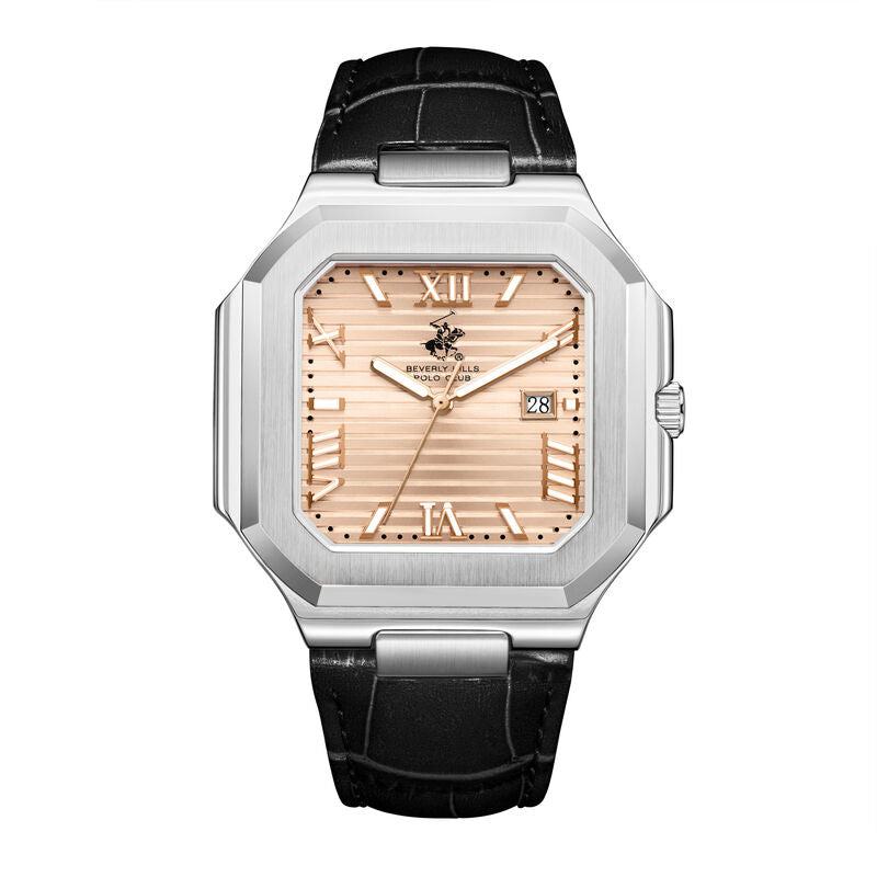 Beverly Hills Polo Club, Men's, Analog Watch, Gold Dial, with Leather Band, BH-BP3846X.311