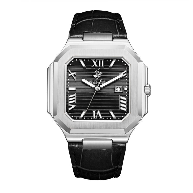 Beverly Hills Polo Club, Men's, Analog Watch, Black Dial, with Leather Band, BH-BP3846X.361