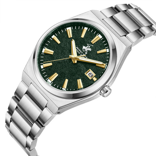 Beverly Hills Polo Club, Men's, Analog Watch, Silver Dial, with Stainless Steel Band, BH-BP3851X.370