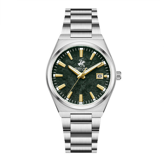 Beverly Hills Polo Club, Men's, Analog Watch, Silver Dial, with Stainless Steel Band, BH-BP3851X.370