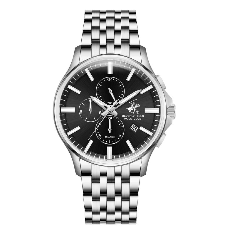 Beverly Hills Polo Club, Men's, Analog Watch, Black Dial, with Stainless Steel Band, BH-BP3852X.350