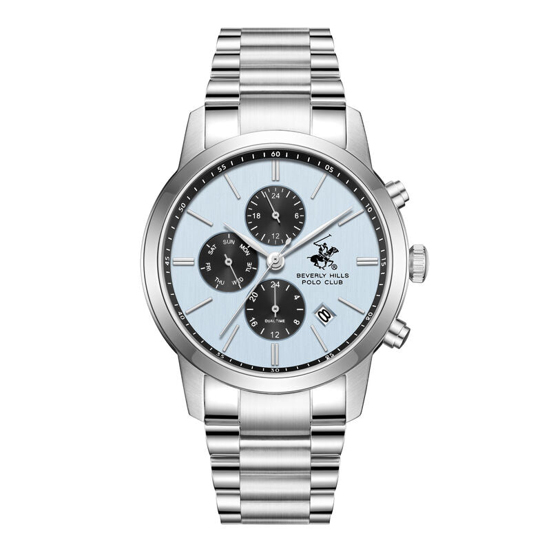 Beverly Hills Polo Club men analog watch, blue dial with stainless steel band, model BH-BP3861X.300, Bahrain