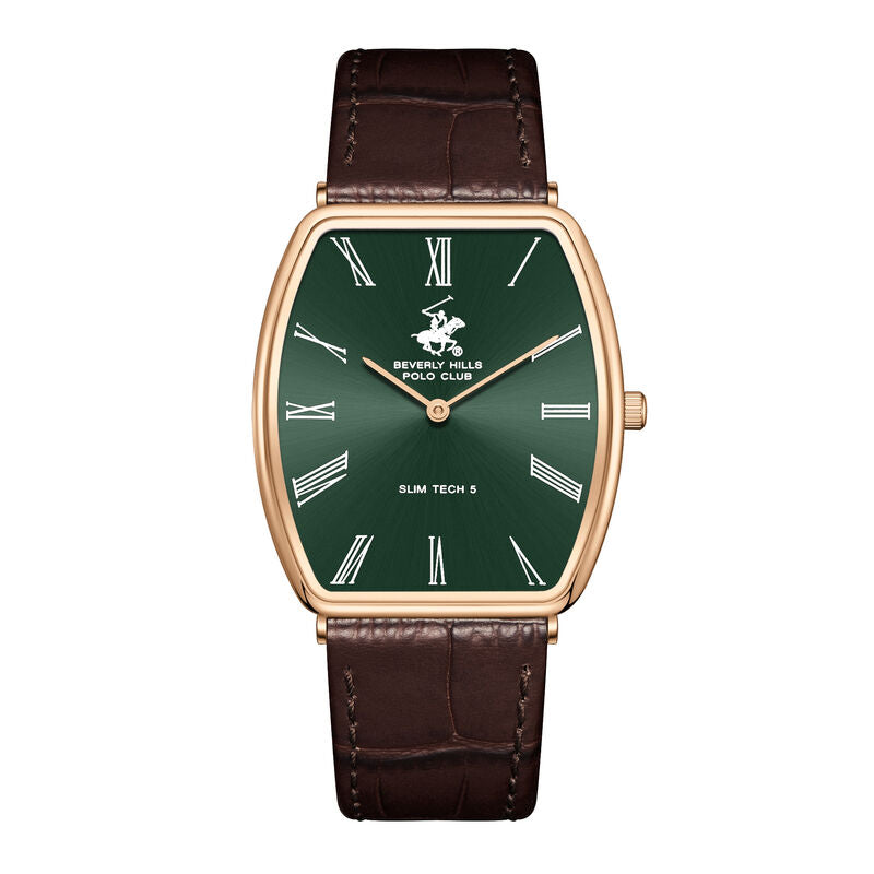 Beverly Hills Polo Club, Men's, Analog Watch, Green Dial, with Leather Band, BH-BP3863X.472