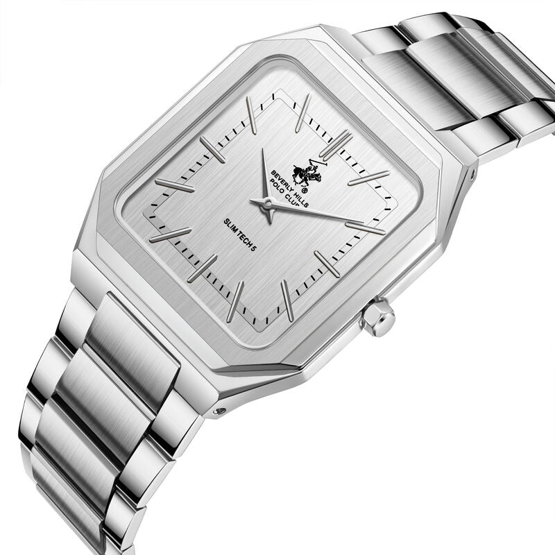 Beverly Hills Polo Club, Men's, Analog Watch, Silver Dial, with Stainless Steel Band, BH-BP3864X.330
