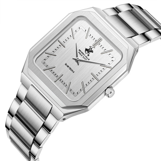 Beverly Hills Polo Club, Men's, Analog Watch, Silver Dial, with Stainless Steel Band, BH-BP3864X.330