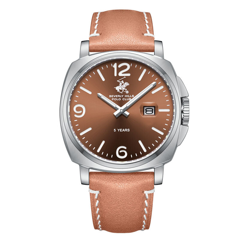 Beverly Hills Polo Club, Men's, Analog Watch, Brown Dial, with Leather Band, BH-BP3867X.364
