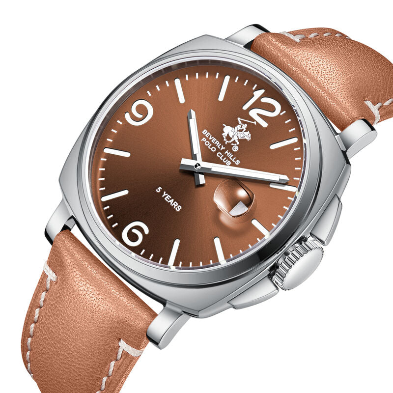 Beverly Hills Polo Club, Men's, Analog Watch, Brown Dial, with Leather Band, BH-BP3867X.364