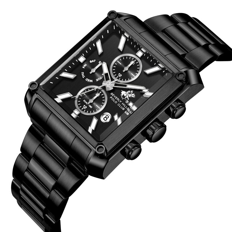 Beverly Hills Polo Club, Men's, Analog Watch, Black Dial, with Stainless Steel Band, BH-BP3868X.650
