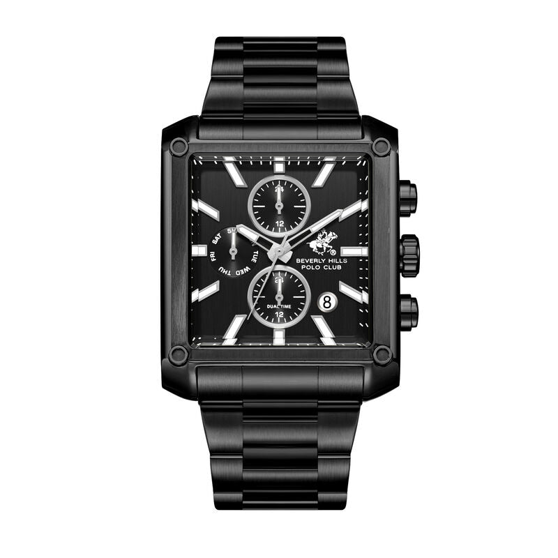 Beverly Hills Polo Club, Men's, Analog Watch, Black Dial, with Stainless Steel Band, BH-BP3868X.650