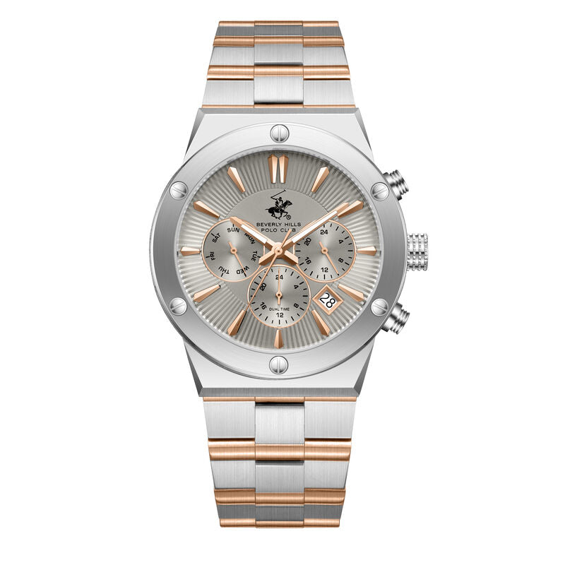Beverly Hills Polo Club, Men's, Analog Watch, Silver Dial, with Stainless Steel Band, BH-BP3871X.560