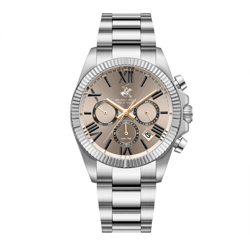 Beverly Hills Polo Club men analog watch, grey dial with stainless steel band, model BH-BP3874X.360, Bahrain