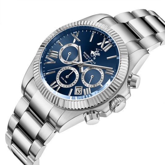 Beverly Hills Polo Club, Men's, Analog Watch, Blue Dial, with Stainless Steel Band, BH-BP3874X.390