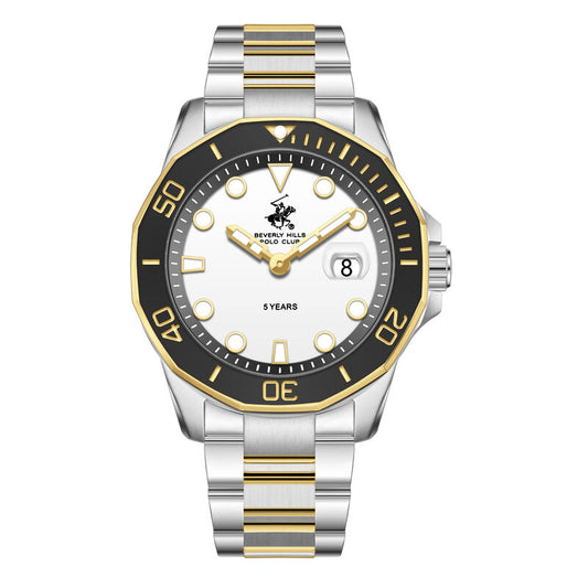 Beverly Hills Polo Club, Men's, Analog Watch, White Dial, with Stainless Steel Band, BH-BP3878X.230