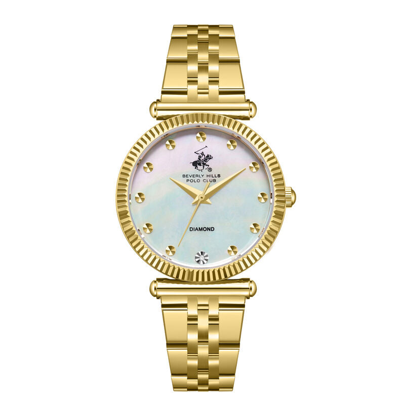 Beverly Hills Polo Club, Men's, Analog Watch, Gold Dial, with Stainless Steel Band, BH-BP3881X.120