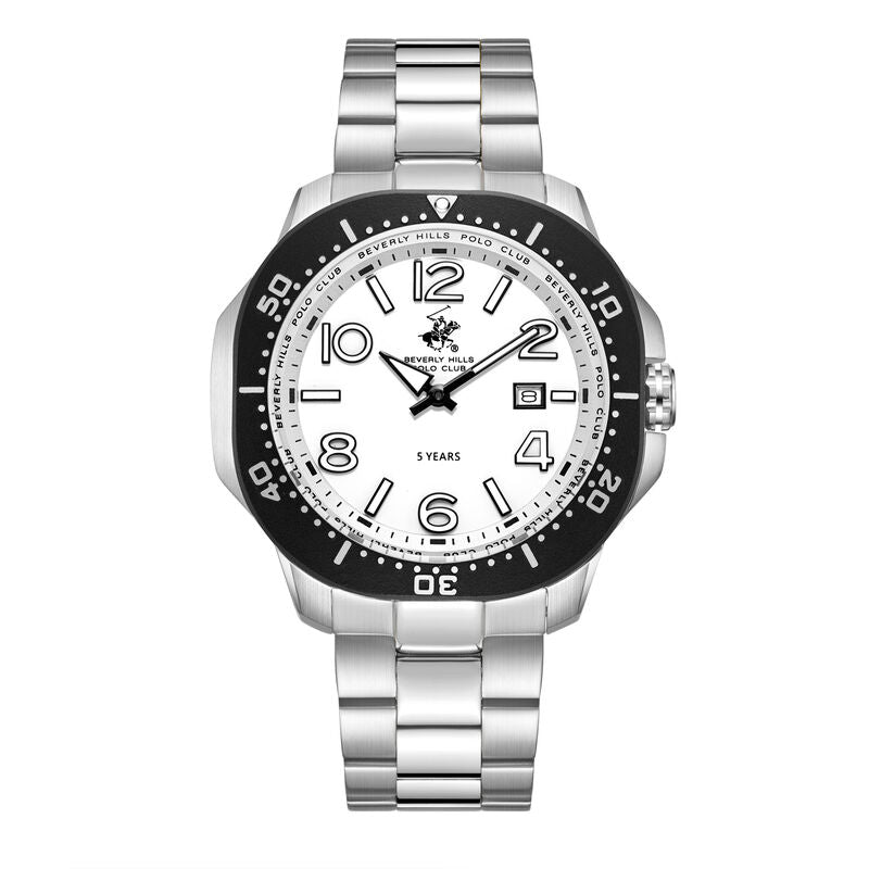 Beverly Hills Polo Club, Men's, Analog Watch, White Dial, with Stainless Steel Band, BH-BP3884X.330