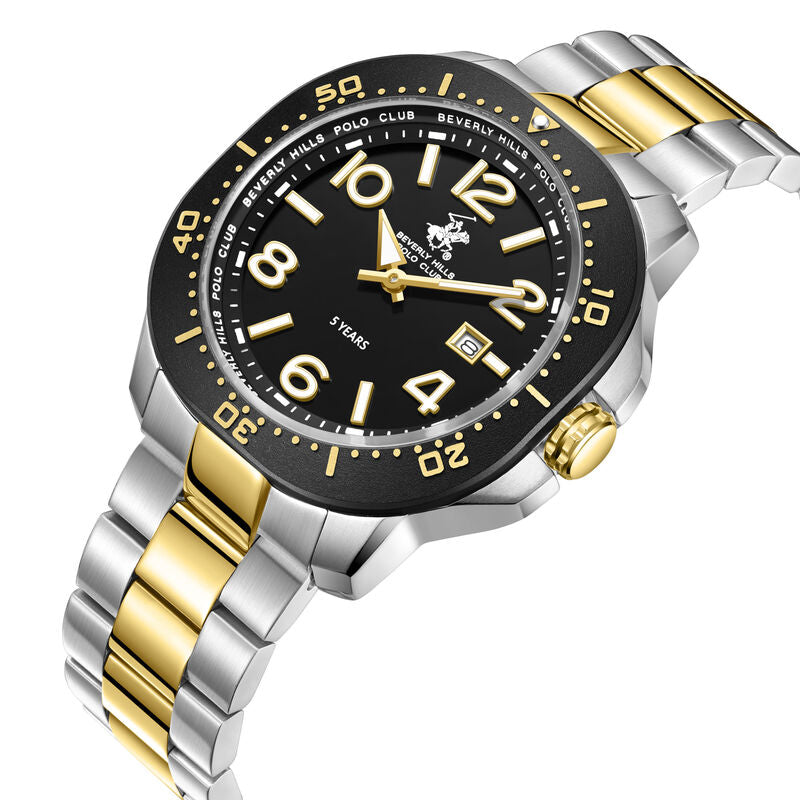 Beverly Hills Polo Club, Men's, Analog Watch, Black Dial, with Stainless Steel Band, BH-BP3884X.350