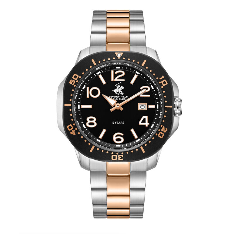 Beverly Hills Polo Club, Men's, Analog Watch, Black Dial, with Stainless Steel Band, BH-BP3884X.550