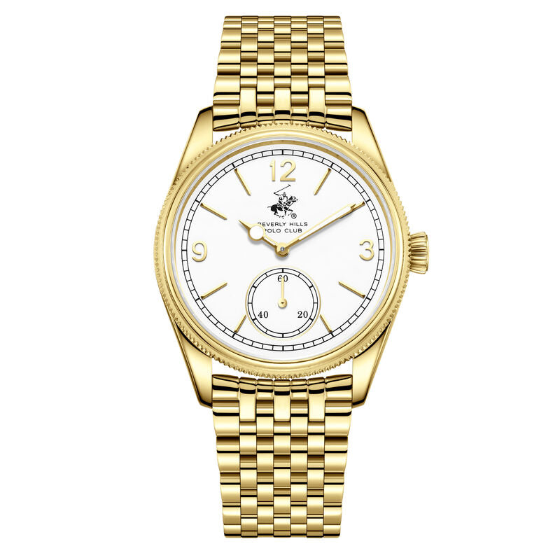 Beverly Hills Polo Club, Men's, Analog Watch, Gold Dial, with Stainless Steel Band, BH-BP3890X.130