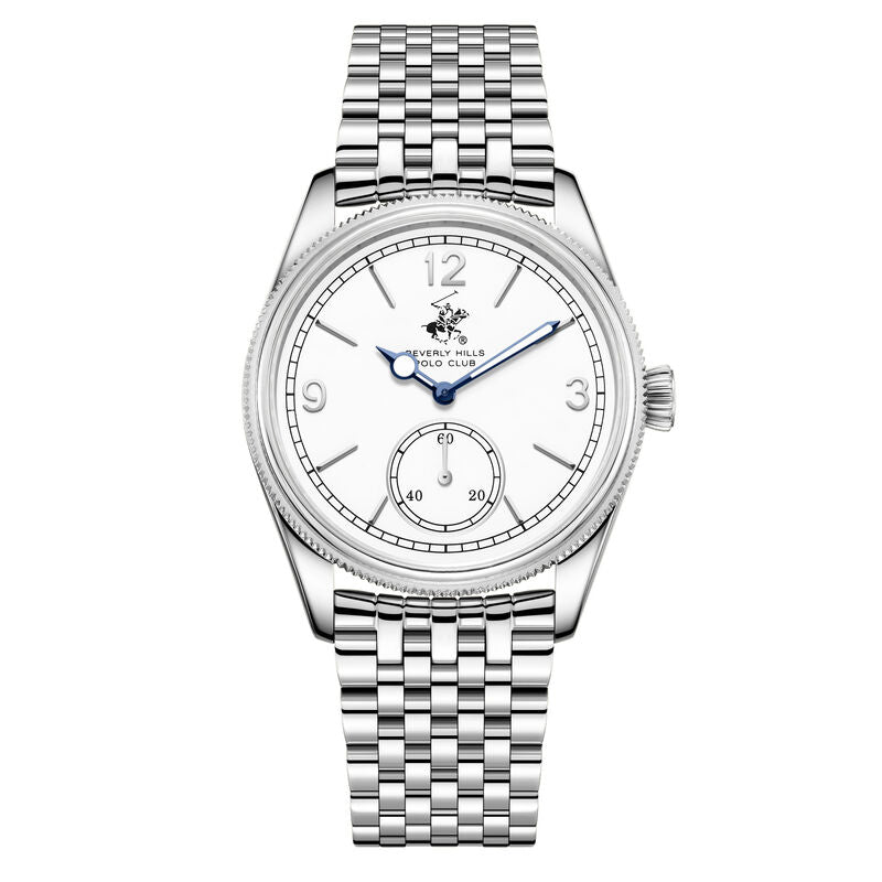 Beverly Hills Polo Club men analog watch, white dial with stainless steel band, model BH-BP3890X.330, Bahrain