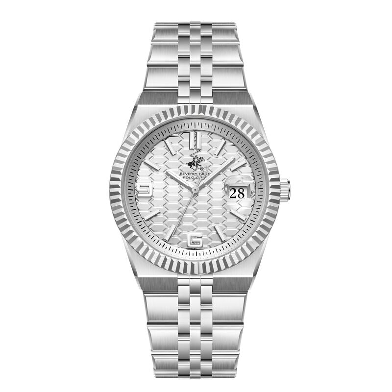 Beverly Hills Polo Club, Men's, Analog Watch, Silver Dial, with Stainless Steel Band, BH-BP3891X.330