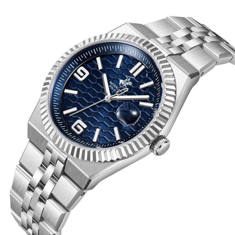 Beverly Hills Polo Club, Men's, Analog Watch, Blue Dial, with Stainless Steel Band, BH-BP3891X.390