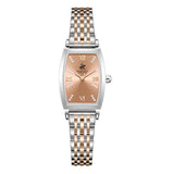 Beverly Hills Polo Club Women's Diamond Accent Analog Watch with L.R.Gold Dial and Silver and rose-gold-111 Stainless Steel Band, BP3892C.500