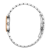 Beverly Hills Polo Club Women's Diamond Accent Analog Watch with White Mother of Pearl Dial and Silver and rose-gold-111 Stainless Steel Band, BP3894X.520