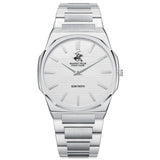 Beverly Hills Polo Club Men's Analog Watch with Silver Dial and Silver Stainless Steel Band, BP3897X.330