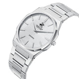 Beverly Hills Polo Club Men's Analog Watch with Silver Dial and Silver Stainless Steel Band, BP3897X.330