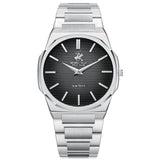 Beverly Hills Polo Club Men's Analog Watch with Gunmetal Black Dial and Silver Stainless Steel Band, BP3897X.350