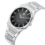 Beverly Hills Polo Club Men's Analog Watch with Gunmetal Black Dial and Silver Stainless Steel Band, BP3897X.350