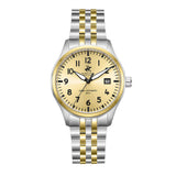 Beverly Hills Polo Club Men's Automatic Watch with Light Champagne Dial and Silver and Gold Stainless Steel Band, BP3900X.210