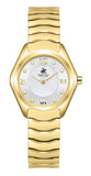Beverly Hills Polo Club Women's Analog Watch with White Mother of Pearl Dial and Gold Stainless Steel Band, BP3904C.120