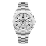 Beverly Hills Polo Club Men's Multifunction Watch with Silver Dial and Silver and Gold Stainless Steel Band, BP3907X.330