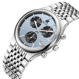 Beverly Hills Polo Club Men's Multifunction Watch with Blue Dial and Silver Stainless Steel Band, BP3909X.300