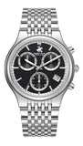 Beverly Hills Polo Club Men's Multifunction Watch with Black Dial and Silver Stainless Steel Band, BP3909X.350