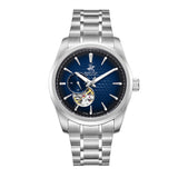 Beverly Hills Polo Club Men's Automatic Watch with Dark Blue Dial and Silver Stainless Steel Band, BP3915X.390