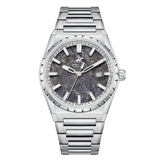 Beverly Hills Polo Club Men's Date Analog Watch with Silver Dial and Silver Stainless Steel Band, BP3918X.350
