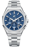Beverly Hills Polo Club Men's Multifunction Watch with Dark Blue Dial and Silver Stainless Steel Band, BP3930X.390