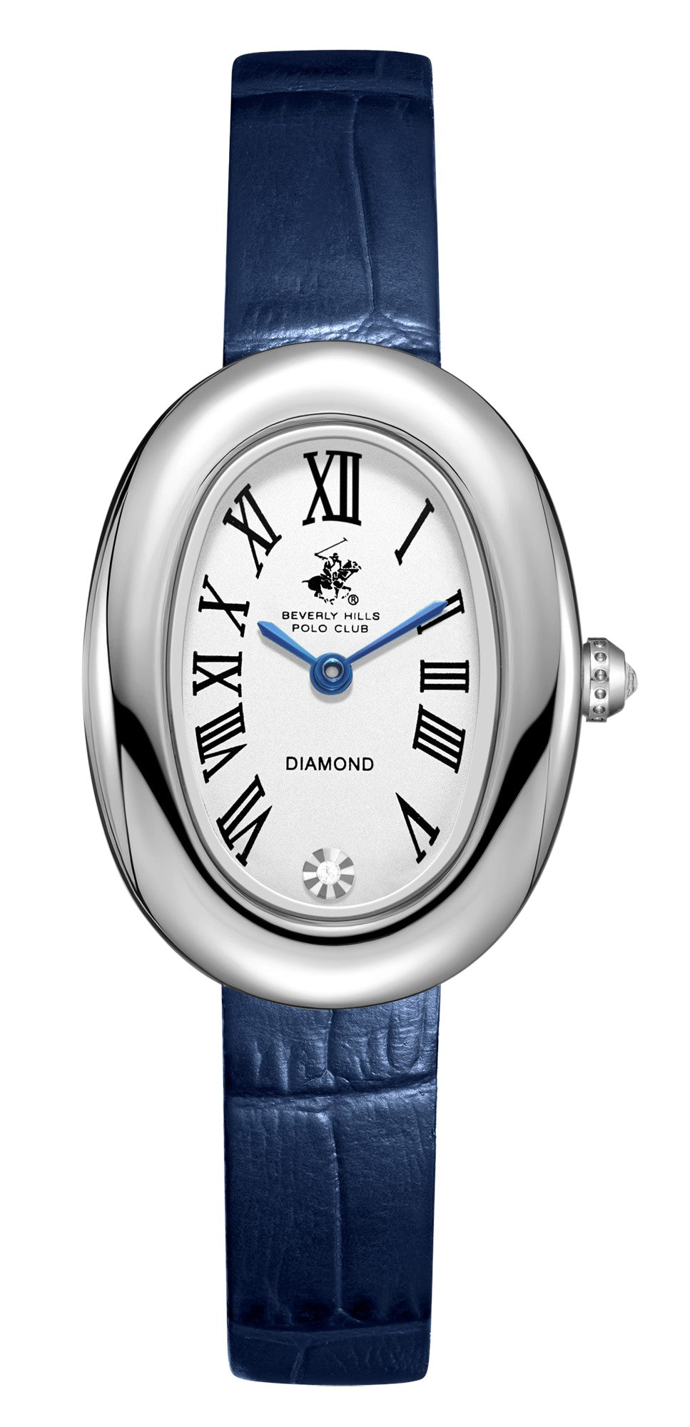 Beverly Hills Polo Club Women's Diamond Accent Analog Watch with Silver Dial and Dark Blue  Beverly Hills Polo Club Band, BP3931C.339
